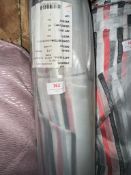 *40m X 3m Roll of Red, Black, Silver On White Background Organza Transparent Design Fabric