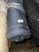 *30m X 3m (Wide) Roll of Dark Blue Curtain Linen Effect Fabric