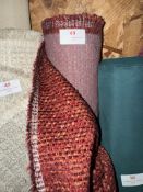 *3m X 1.4m Roll of Red/Orange Coloured Upholstery Fabric