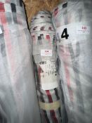 *20m X 3m Roll of Red, Black, Silver On White Background Organza Transparent Design Fabric