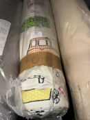 *25m X 3m Roll of Children’s Car Design Polycotton Furnishing Type Fabric