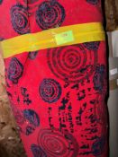 *15m X 1.4m Roll of Red And Blue Moquette Fabric Suitable For Coaches, Buses And Heavy Duty