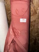 *20m X 1.4m Roll of Coral Floral Curtain Fabric