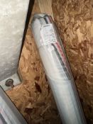 *40m X 3m Roll of Red, Black, Silver On White Background Organza Transparent Design Fabric