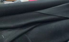 Joblot of 3 massive rolls 65 inch wide . Pure heavy black wool serge fabric. Min 150 meters in total