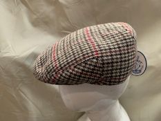 Job lot of brand new wool style flat caps, Various designs and sizes. Minimum number of hats in this