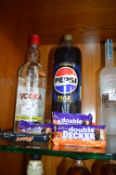 Vodka 1L, Pepsi Max 2L, plus Double Deckers and Ma
