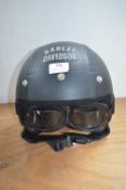 Harley Davidson Open Face Leather Covered Motorcyc