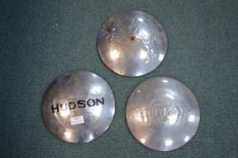 Three Vintage Hudson Hub Caps