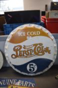 Reproduction metal Pepsi Cola Cap Sign