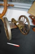 Brass Canon Mounted on Oak Carriage