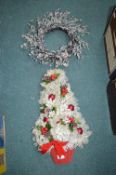Christmas Wreath and Vintage Tree Decorations