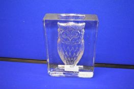 Glass Owl Ornament by Sarmen of Switzerland
