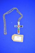 Vintage Crucifix and Chain with Scottish Agates