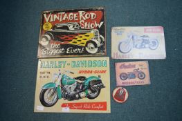 Five Reproduction Metal Motoring Signs