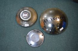Three Vintage Hub Caps and Covers