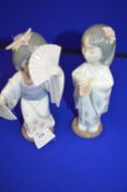 Two Lladro Figurines of Oriental Children