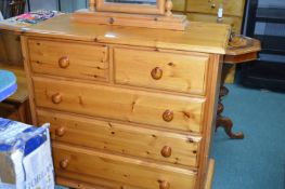 Pine Two over Three Bedroom Chest with Dressing Ta