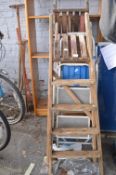 Five Folding Step Ladders