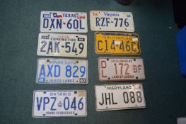 Eight Metal American Registration Plates