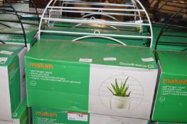 *Six Metal Framed Makah Pot Hangers in White