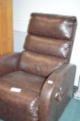 Faux Leather Reclining Armchair (AF, requires rest
