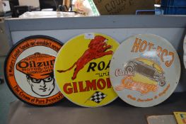 Three Reproduction Metal Circular Motoring Adverti