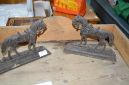 Pair of Cast Iron Horse Mantel Decoration
