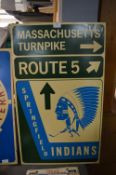 Reproduction Springfield Indian American Road Sign