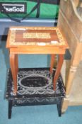 Sewing Box and a Carved Low Table