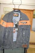 Harley Davidson Black Denim Jacket with Patches Si