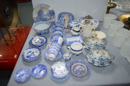 Vintage Blue & White Pottery, etc.