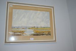 Original Watercolour Coastal Scene with Indistinct