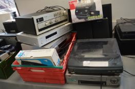 Assorted Electricals Including Turntable, DVD Play