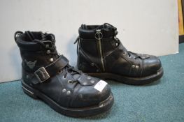 Pair of Harley Davidson Leather Boots Size: 9
