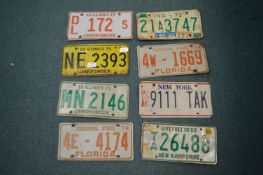 Eight Metal American Registration Plates