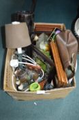 Assorted Decorative Items, Lamps, Framed Prints, P