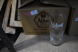 Box of Twelve Abbot Ale Pint Glasses