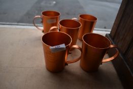 Five Copper Effect Moscow Mule Smirnov Cups