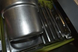 Box of Assorted Bain Marie Inserts and Lids