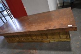 *Wood and Copper Coffee Table 38cm x 150x60cm