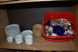 Contents of Shelf to Include Assorted jam Jars, Cups, etc.