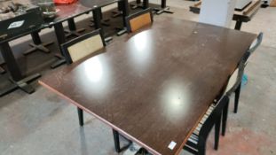 *Rectangular Double Pedestal Table with Four Chairs 74cm x 100x160cm