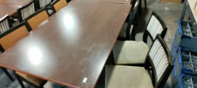 *Rectangular Double Pedestal Table with Six Assorted Chairs 74cm x 100x60cm