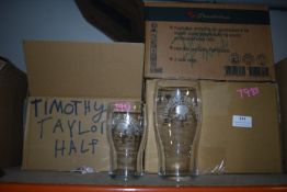 Twelve Timothy Taylor Half Pint and Twenty-Four Pint Glasses