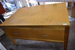 *Two 150 x 100cm Rectangular Wood Topped Table with Four Drawers on Wheels