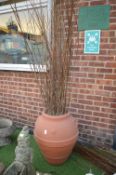 Large Plastic Garden Urn with Twig Arrangement