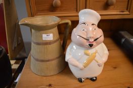 Pottery Chef Cookie Jar and a Jug