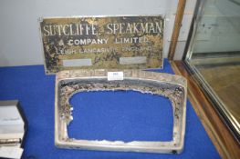 Vintage Aluminium Caterpillar and Sutcliff Signs