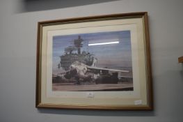 Signed Aircraft Carrier Print by R. Figg